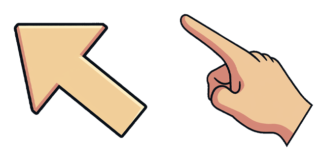 Beige Arrow & Pointing Hand Cursor