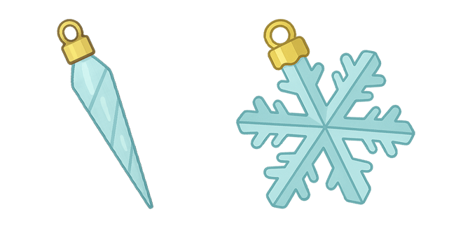 Frosty Icicle and Snowflake Christmas Ornament Cursor