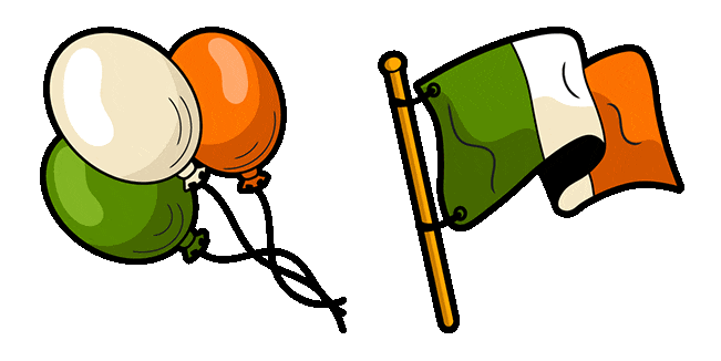 Ireland Flag & Balloons Animated Cursor