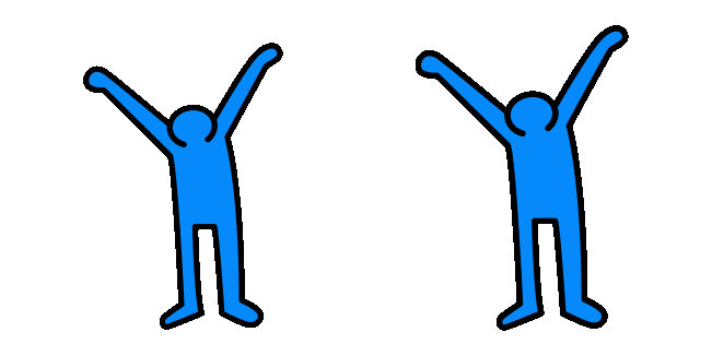 Keith Haring Blue Dancing Figure Animated Cursor