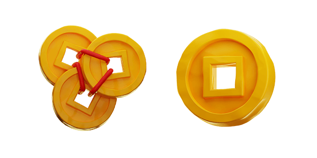 Feng Shui Chinese Coins 3D Cursor