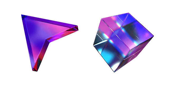 Gradient Glass Arrow & Cube 3D Cursor