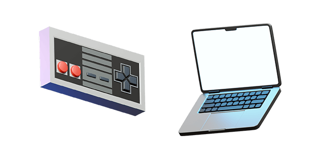 Retro Gamepad & Macbook 3D Cursor