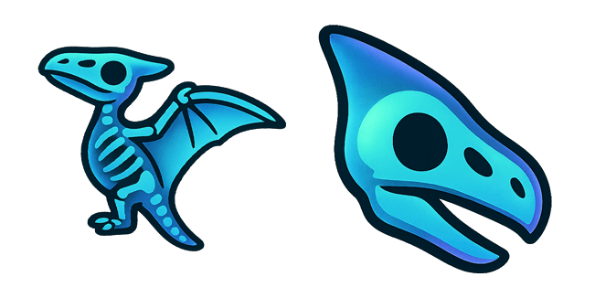 Neon Pterodactyl Skeleton Cursor