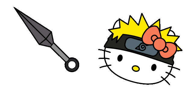 Hello Kitty x Naruto & Kunai Animated Cursor