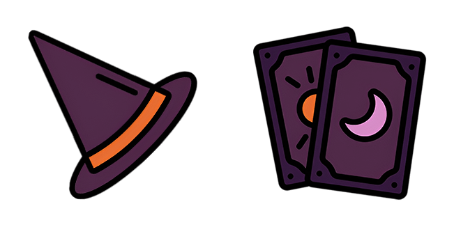 Witchcore Aesthetic Hat & Tarot Cards Cursor