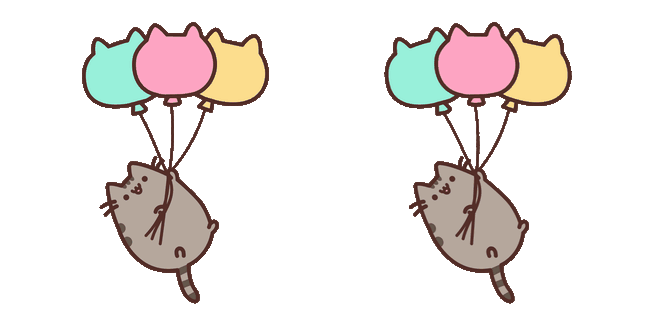 Pusheen with Balloons Animated Cursor
