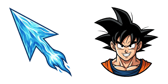 Dragon Ball Goku Face & Blue Energy Arrow Cursor