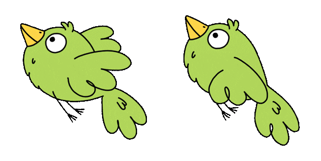 Green Bird Flying Animated Cursor