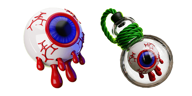 Spooky Eye Ball & Eye in a Bottle 3D Cursor