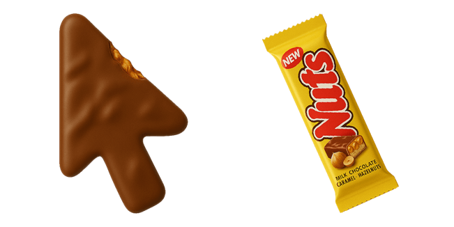 Nuts Chocolate Bar 3D Cursor