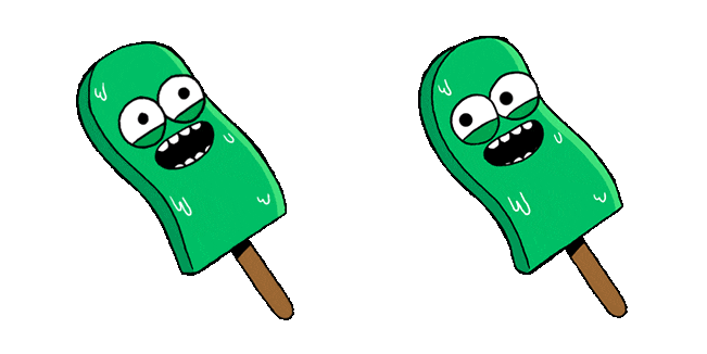 Funny Green Pop Ice Animated Cursor