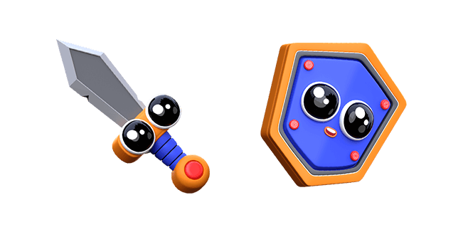 Cute Sword & Shield 3D Cursor