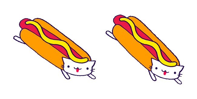 Cat Hot Dog Running Animated Cursor