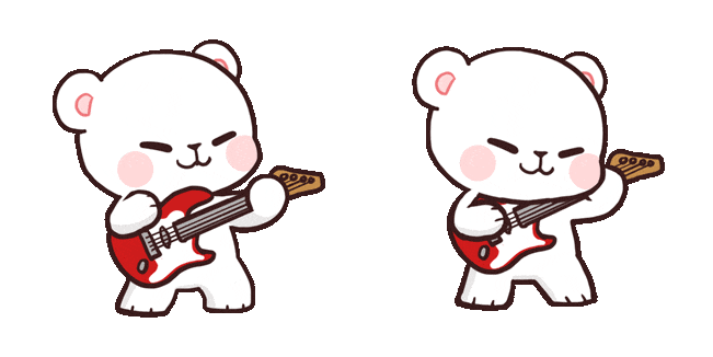 Milk Bear Playing the Guitar Animated Cursor
