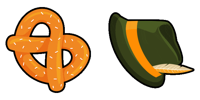 German Pretzel & Tyrolean Hat Animated Cursor