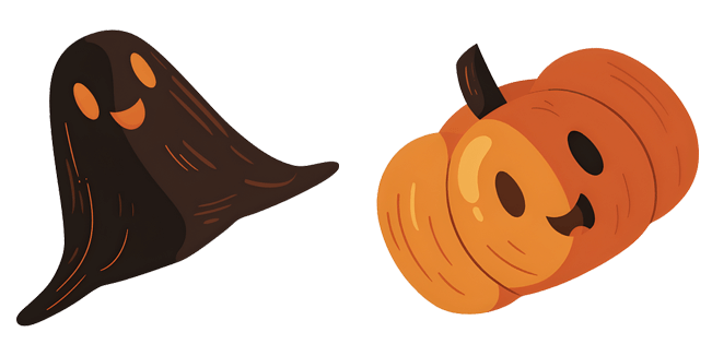 Halloween Cute Dark Ghost & Pumpkin Cursor