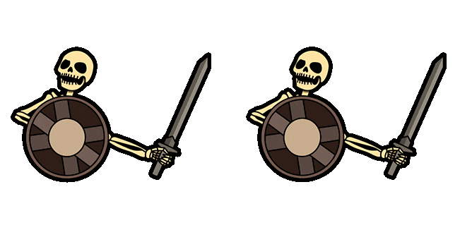 Skeleton Banging Shield Meme Animated Cursor