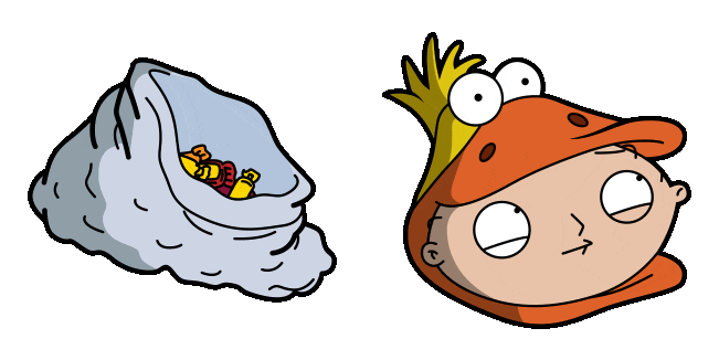 Family Guy Halloween Stewie & Candy Bag Animated Cursor