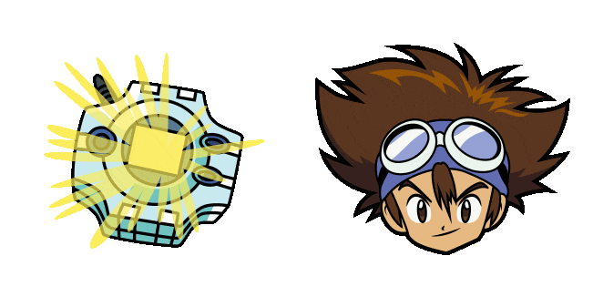 Digimon Tai Kamiya & Digivice Animated Cursor