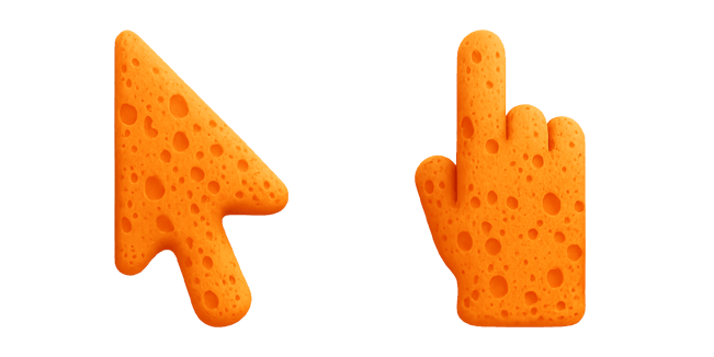 Orange Sponge Arrow & Hand 3D Cursor