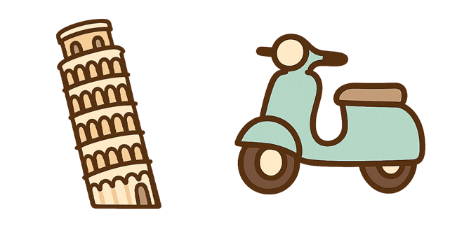 Leaning Tower of Pisa & Italian Scooter Cursor