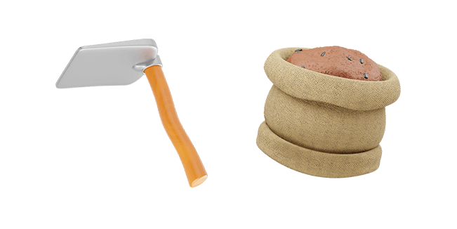 Hoe & Seed Sack 3D Cursor