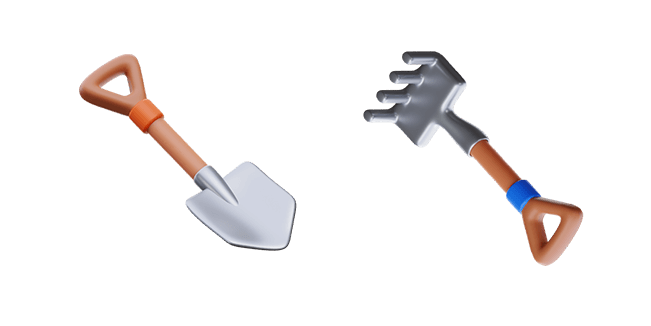 Shovel & Gardening Rake 3D Cursor