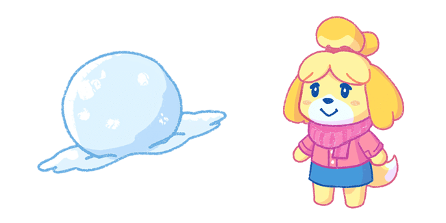 Animal Crossing Isabelle & Fluffy Snowball Cursor