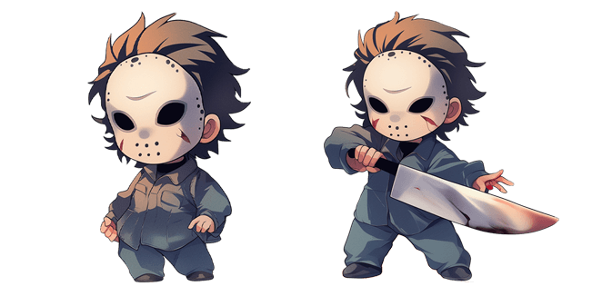 Chibi Michael Myers Holding A Knife Cursor