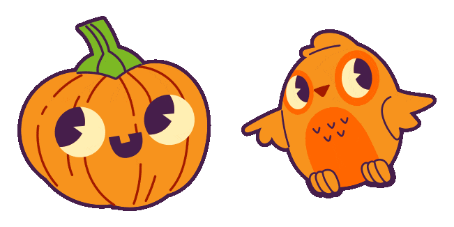 Halloween Owl & Pumpkin Animated Cursor