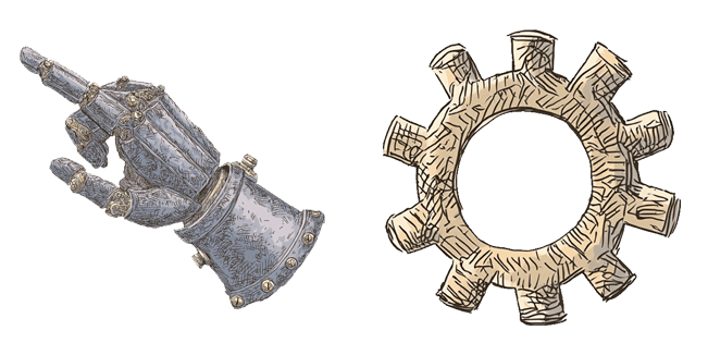 Steampunk Clockwork Gear & Gauntlet Cursor