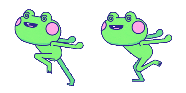 Cute Frog Running Animated Cursor