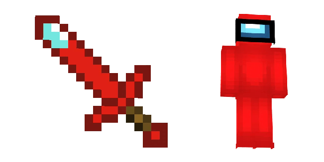 Minecraft Red Among Us & Sword Cursor