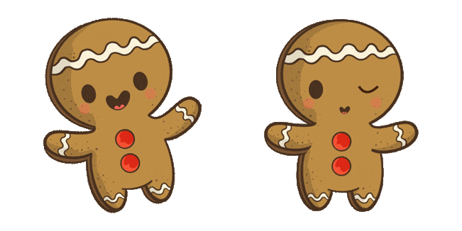 Christmas Cute Gingerbread Winking Animated Cursor