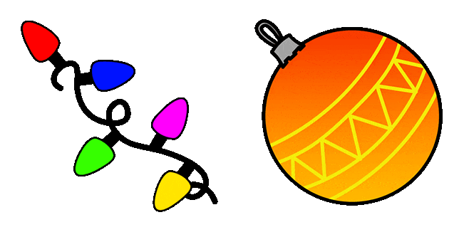 Christmas Garland Lights & Bauble Animated Cursor