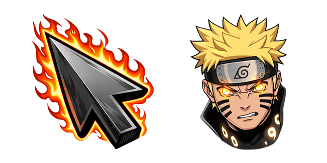 Naruto Uzumaki Baryon Mode Flame Arrow Cursor