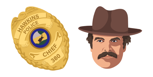Stranger Things Jim Hopper & Chief Badge Cursor
