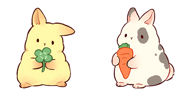 Cute Yellow & White Bunnies Cursor