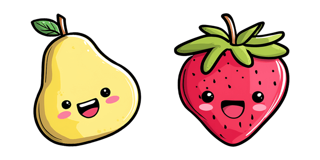 Cute Pear and Strawberry Cursor