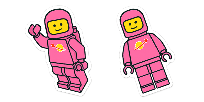 Pink Spaceman Lego Cursor