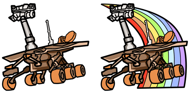 Mars Rover with Rainbow Cursor