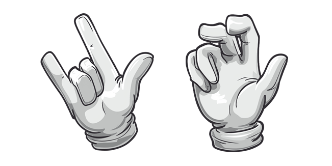 Cartoon Glove Hand Sign Cursor