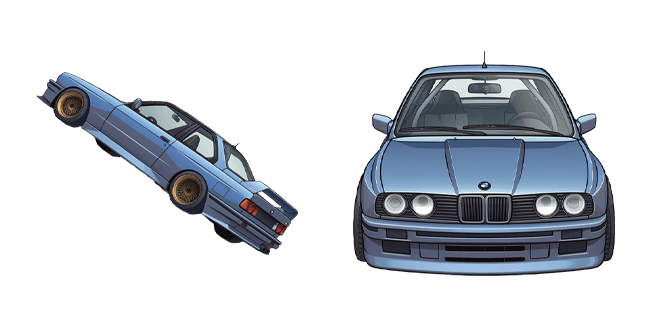 Blue BMW E34 Cursor