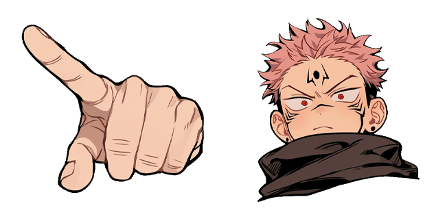 Jujutsu Kaisen Sukuna Serious Face & Hand Cursor