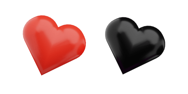 Red Heart & Black Heart 3D Cursor