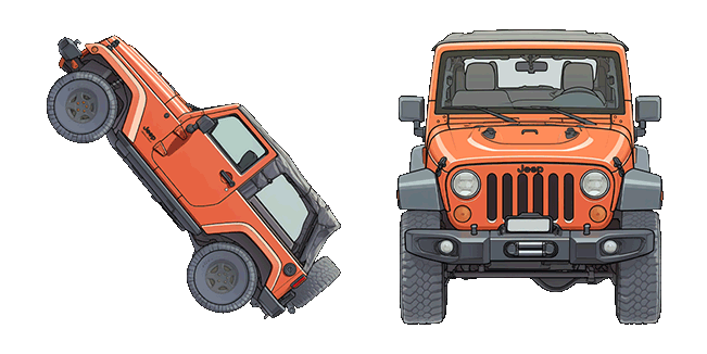 Retro Orange Jeep Wrangler Animated Cursor