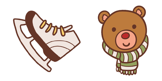 Christmas Ice Skates & Bear Cursor