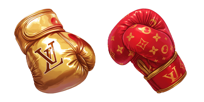 Gold & Red Louice Vuitone Boxing Gloves Cursor