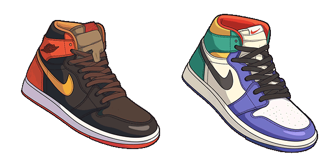 Colorful Nike Sneakers Animated Cursor